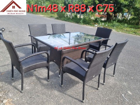 Đồ cũ Thiên Phú Home - Thanh Lý Bàn Ghế Ăn Nhựa Giả Mây Giá Rẻ - Bàn Ghế Ngoài Trời Tại Đà Nẵng