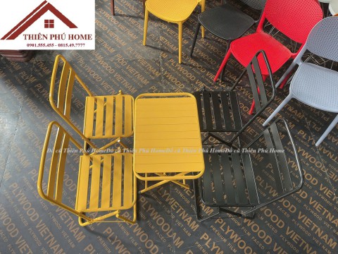 Đồ cũ Thiên Phú Home - Ghế Xếp Cafe Gấp Gọn Khung Sắt Có Tựa Lưng - Ghế Xếp Cafe Đà Nẵng