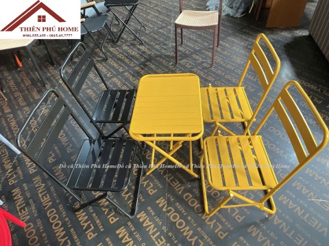 Đồ cũ Thiên Phú Home - Ghế Sắt Cafe Gấp Gọn - Bàn Ghế Cafe Gấp Gọn