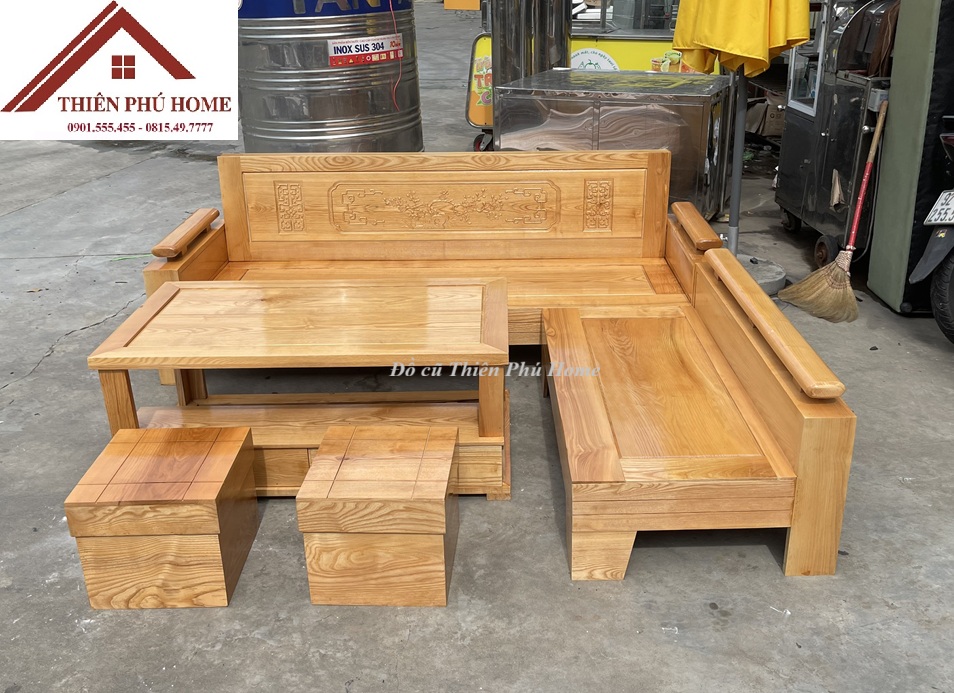 Salon gỗ góc L giá bình dân